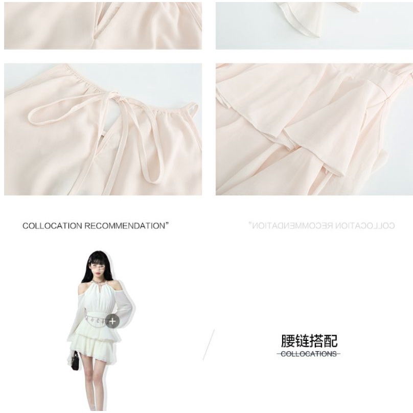 [Hàng Có Sẵn Giao Hàng Nhanh] Đầm Công Chúa Hai Dây Cổ Yếm Phong Cách Mùa Hè Cho Nữ