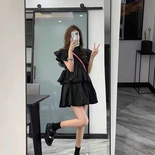 Đầm Trắng Mùa Hè 2023 Dáng Ngắn Tay Bèo Nhún Dễ Thương Phong Cách Pháp Cao Cấp Cho Nữ