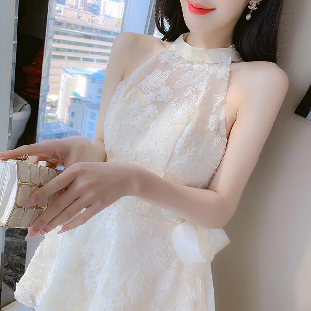 [Hàng Có Sẵn Giao Hàng Nhanh] Đầm Hai Dây Ngắn Thích Hợp Đi Tiệc Tối Màu Sâm Panh Dành Cho Nữ