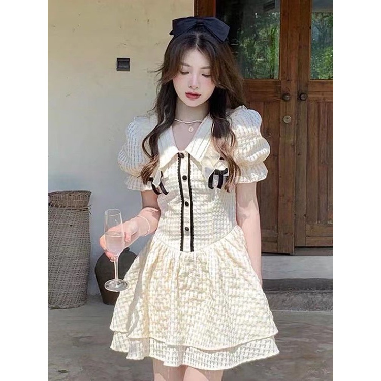 [Hàng Có Sẵn Giao Hàng Nhanh] Đầm Công Chúa Cao Cấp Tay Phồng Mềm Mại Phong Cách Pháp Mùa Hè 2023