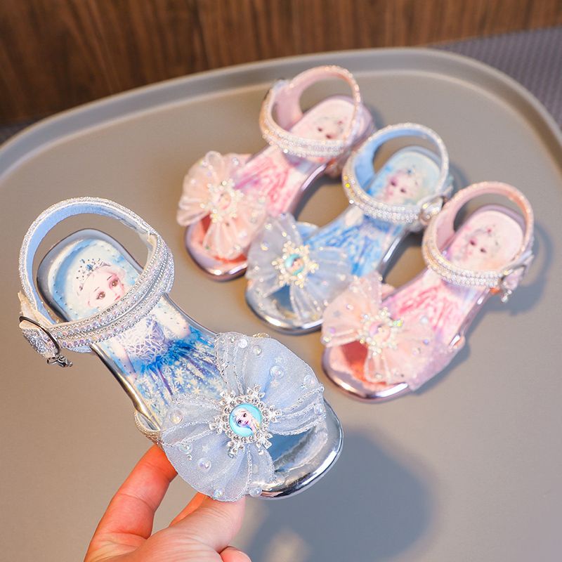 Giày Sandal Công Chúa Elsa Đế Mềm Chống Trượt Thời Trang Mùa Hè 2023 Cho Bé Gái