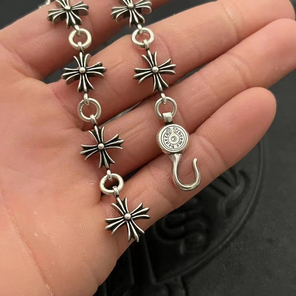 Chrome Hearts Vòng Tay Mặt Thánh Giá Trái Tim Sang Trọng