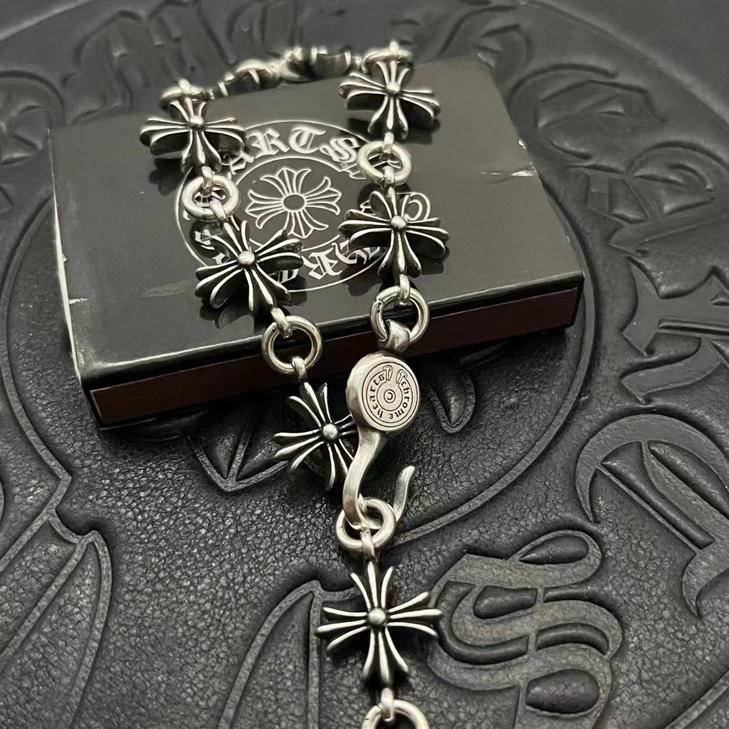 Chrome Hearts Vòng Tay Mặt Thánh Giá Trái Tim Sang Trọng