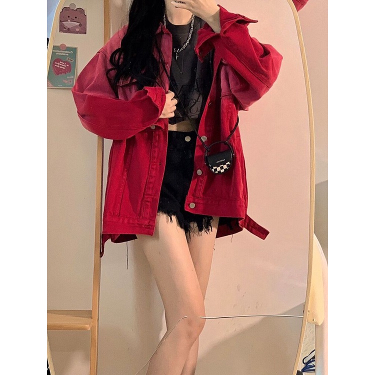 Áo Khoác Jean Phong Cách Harajuku 2023 Lo6.30 2023