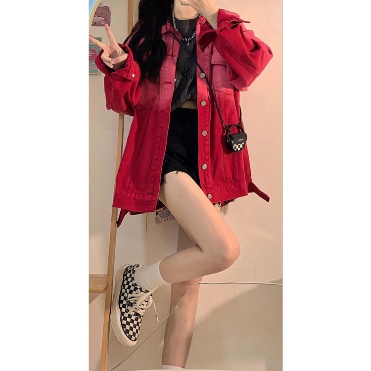 Áo Khoác Jean Phong Cách Harajuku 2023 Lo6.30 2023