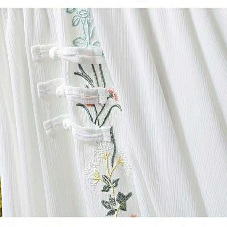 Chân Váy Voan Dài Vừa Thêu Họa Tiết Phong Cách Trung Hoa Cổ Điển 2023 LF7.28