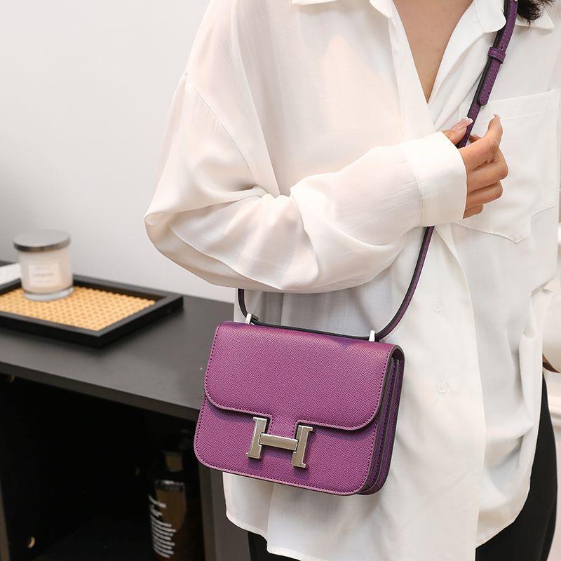 Hermes Túi Xách Đeo Vai Có Khóa Gài Chữ h Màu Bạc Thời Trang 2023 Sang Trọng Cho Nữ