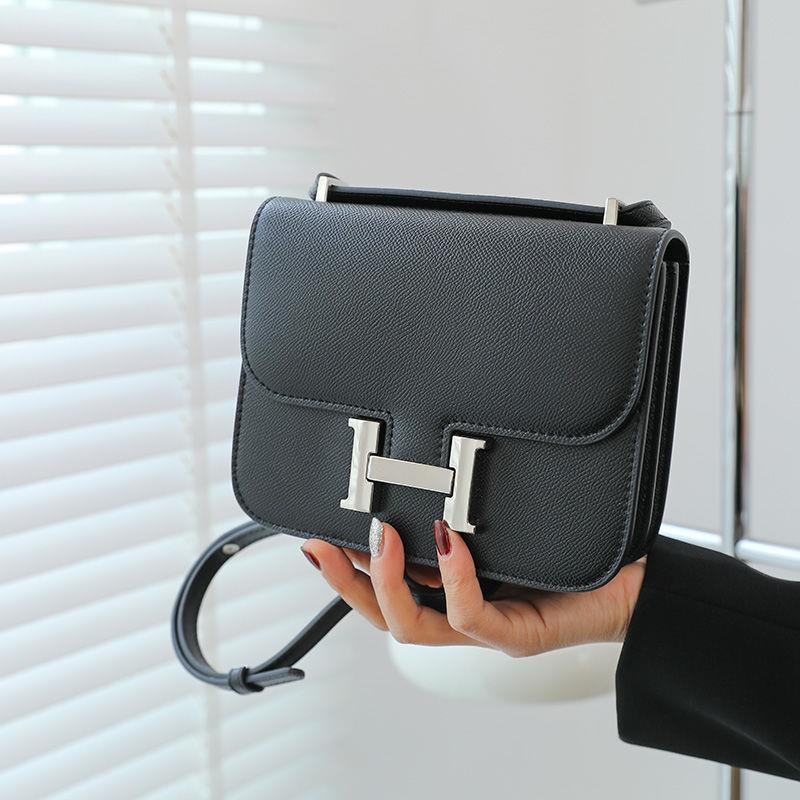 Hermes Túi Xách Đeo Vai Có Khóa Gài Chữ h Màu Bạc Thời Trang 2023 Sang Trọng Cho Nữ