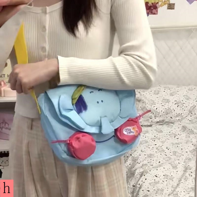 Túi Đeo Chéo Hình Voi Hoạt Hình Dễ Thương Cho Bé Gái