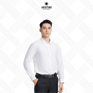  Áo sơ mi nam cao cấp dài tay ARISTINO màu trắng kẻ sọc chìm thanh lịch - 1LS05503 