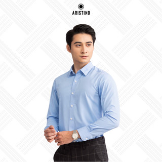  Áo sơ mi nam dài tay ARISTINO phom slim fit ôm vừa vặn màu xanh lịch lãm và ấn tượng  - ALS28202 