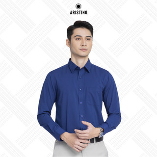  Áo sơ mi nam dài tay ARISTINO phom Regulaf fit màu xanh than lịch lãm và ấn tượng  - ALSR32 