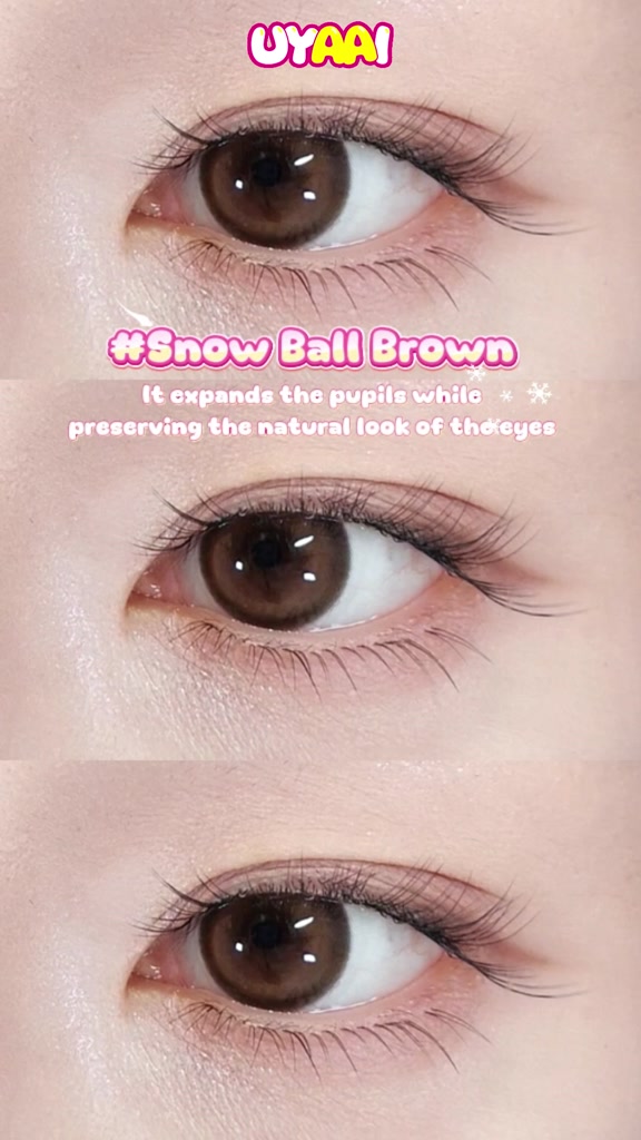 【0~8 độ】Kính Áp tròng UYAAI Tiếp Xúc Làm Đẹp Học Sinh Màu SNOW BALL Nâu/Đen Trang Điểm Màu giãn tròng to 14.5mm lens | BigBuy360 - bigbuy360.vn