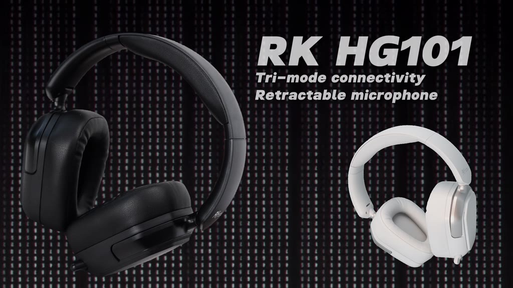 RK Royal Kludge RK HG101 Tai nghe chơi game màu hồng Trình điều khiển loa 40mm không dây có đèn RGB Nút tai da Protein | BigBuy360 - bigbuy360.vn