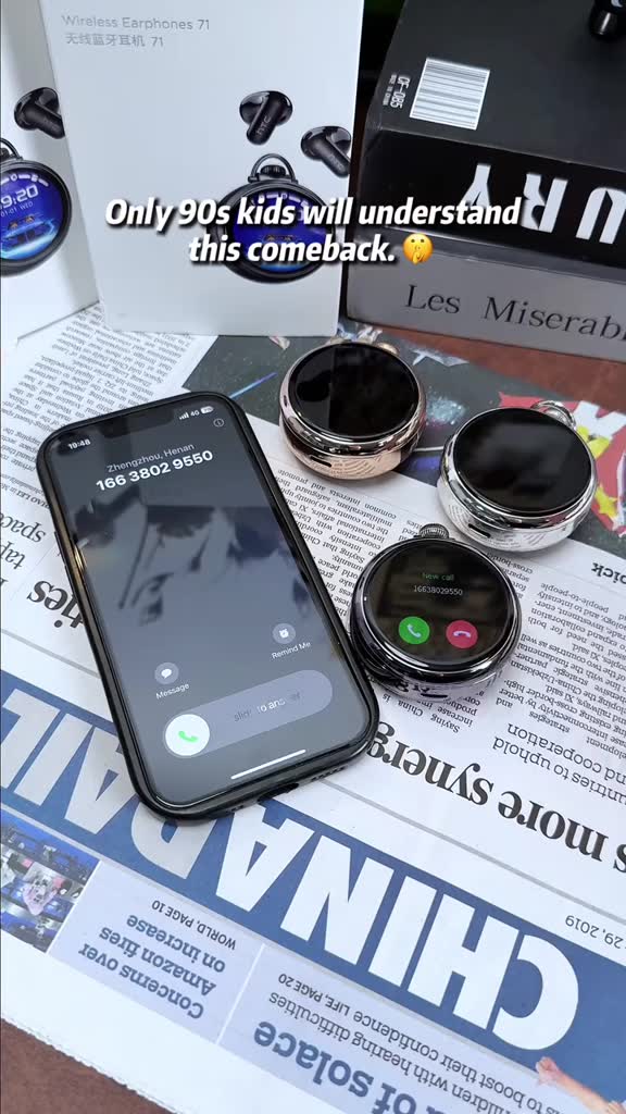 Tai nghe Bluetooth 6.0 thông minh HTC NE71 AI Tai nghe không dây màn hình cảm ứng Vỏ đồng hồ bỏ túi cổ điển IPX5 Chống nước Tuổi thọ pin dài Tai nghe chơi game bán trong tai | BigBuy360 - bigbuy360.vn