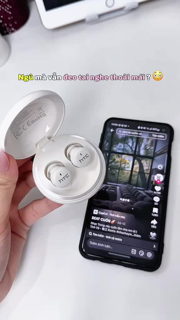 HTC NE92 2026 Tai nghe ngủ Mini mớiTWS Bluetooth 6.0 Side Sleeper Thoải mái Giảm tiếng ồn 4 cấp 40H Pin 6mm Trình điều khiển năng động Trò chơi âm nhạc Chế độ kép Tai không dây có độ trễ thấp | BigBuy360 - bigbuy360.vn
