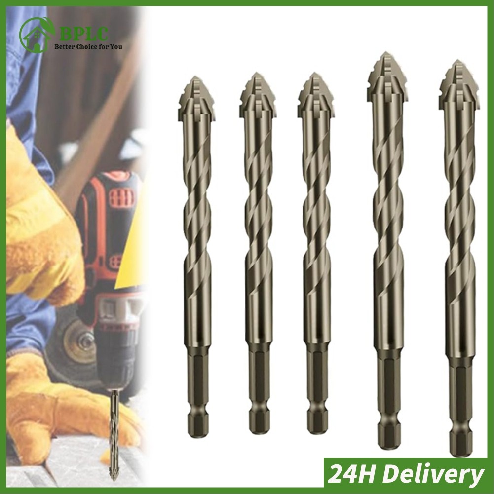 【BPLC】5pcs Four-Flute Eccentric Drill Drilling Glass Tile Punching Triangle Drill bit