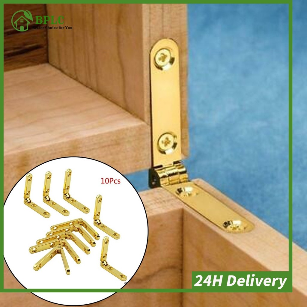 【BPLC】10Pcs/Bag 90 Degree Hinges Zinc Alloy Spring Hinge for Wooden Box Jewellery Case