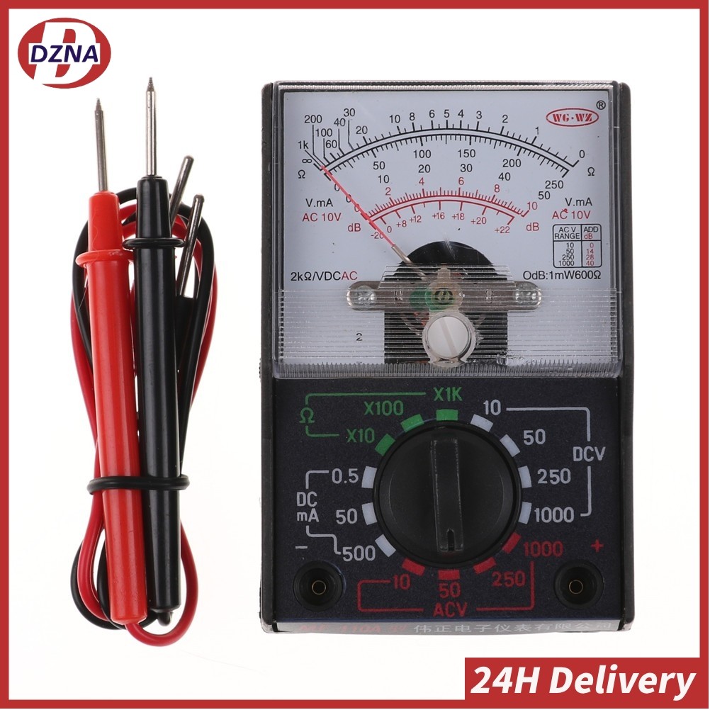 【DZNA】Dc/ac 250V 1000V Vôn kế 250mA Ampe kế Kim Đồng hồ Đo Đa Năng Mf-110a