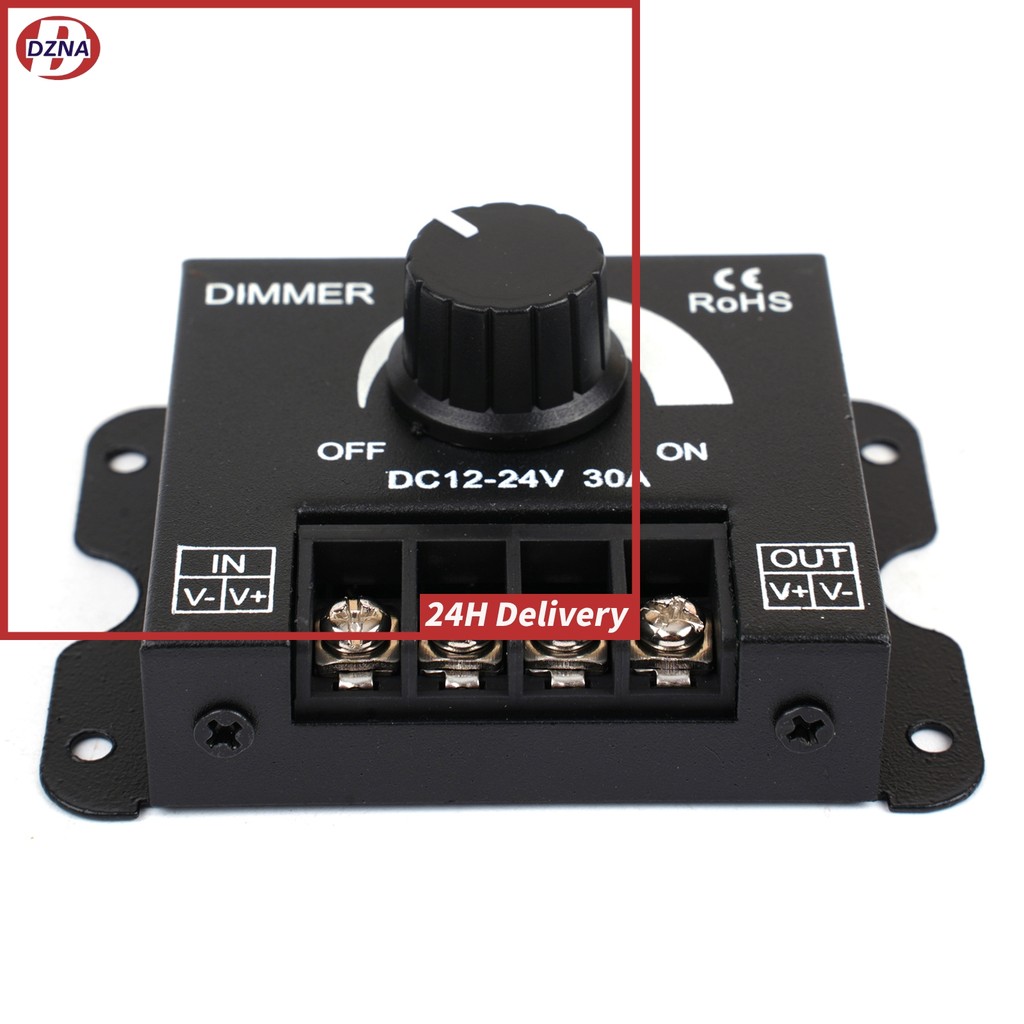 【DZNA】LED Lighting Dimmer 30A Voltage Regulator DC-DC Power Supply Adjustable 12V-24V