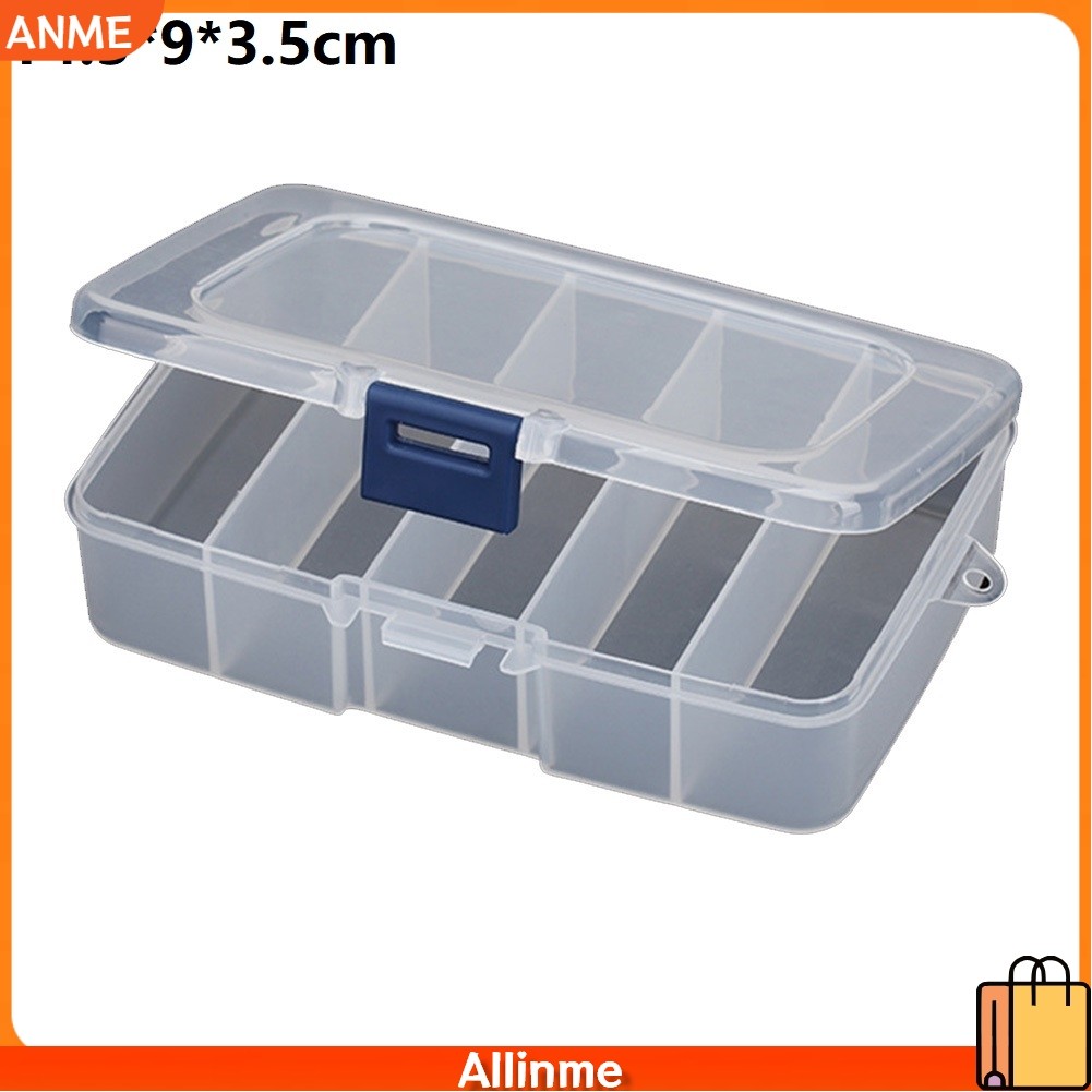 【ANME】Lightweight Translucent Plastic Container Box for Tools Screws IC Storage