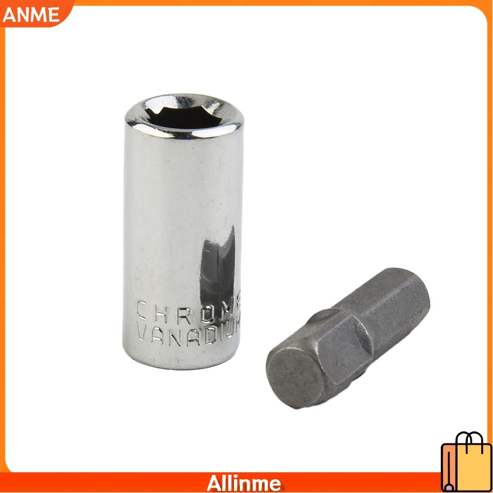 【ANME】1/4 Square-Drive To 1/4 Hex Shank Impact Socket+1/4 Drill Socket Adapter