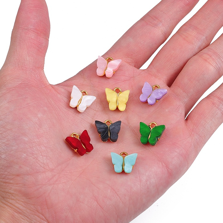 Set 4 Mặt Dây Chuyền Hình Bướm Bằng Hợp Kim Kích Thước 13X12.5mm