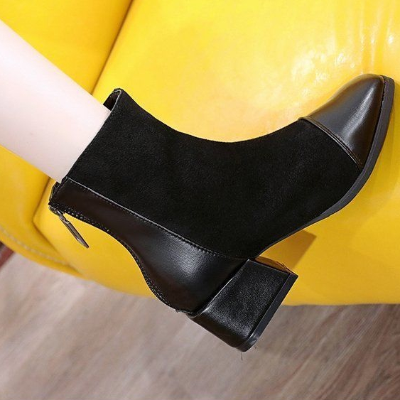 Giày Bốt Martin Da Lộn Cổ Thấp Đế Dày Phong Cách Anh Quốc Cá Tính Cho Nữ Size 35-42