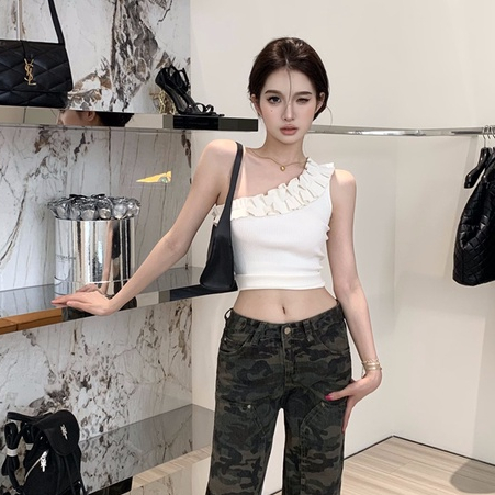 Áo Hai Dây Dáng Ôm Ngắn Phong Cách Hàn Quốc Thời Trang