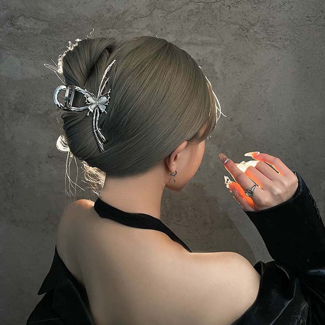 Kẹp Tóc Đính Đá Mắt Mèo / Bướm / Bướm Đa Năng Thời Trang Hàn Quốc Cao Cấp Cho Nữ