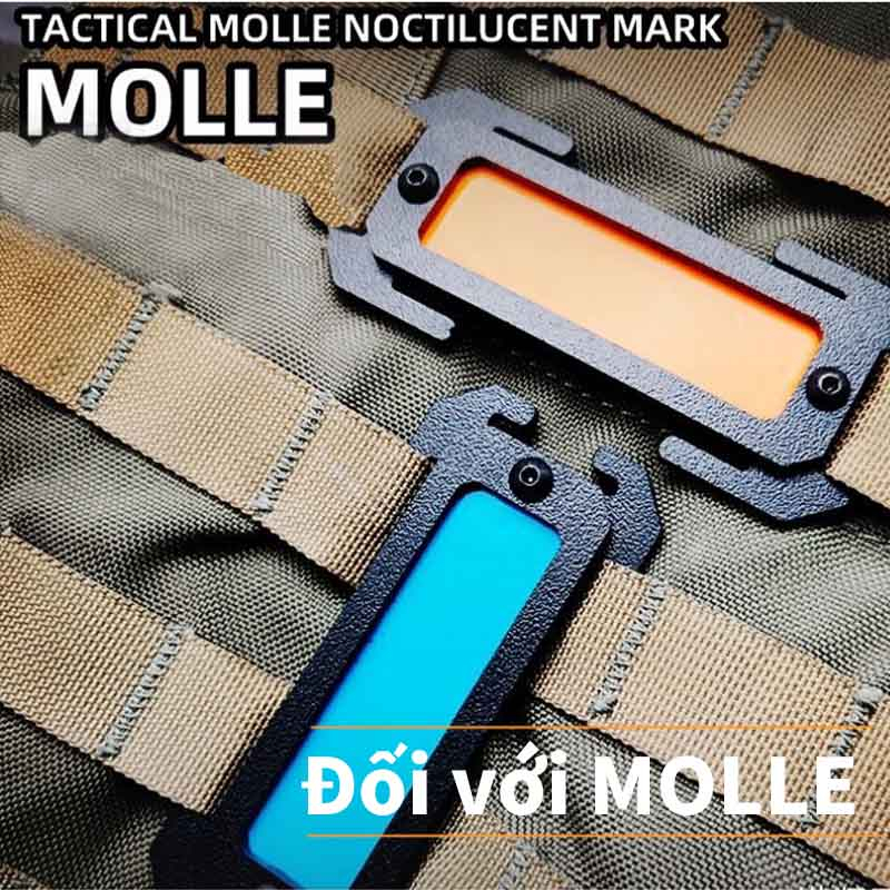 Molle Dải Đánh Dấu Dạ Quang Màu Xanh Cam / Xanh Dương Phụ Kiện Balo Chiến Thuật molle