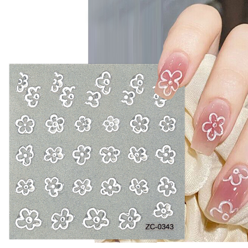 UR SUGAR Miếng Dán Trang Trí Móng Tay 5D Họa Tiết Kẻ Sọc / Hình Học Độc Đáo