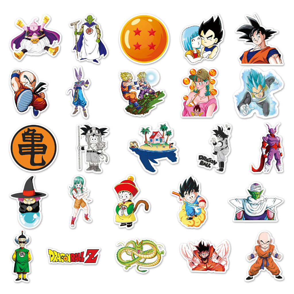 Bộ 100 Miếng Dán Trang Trí Xe Hơi / Nhà Cửa Hình Dragon Ball Vui Nhộn Chống Thấm Nước DIY