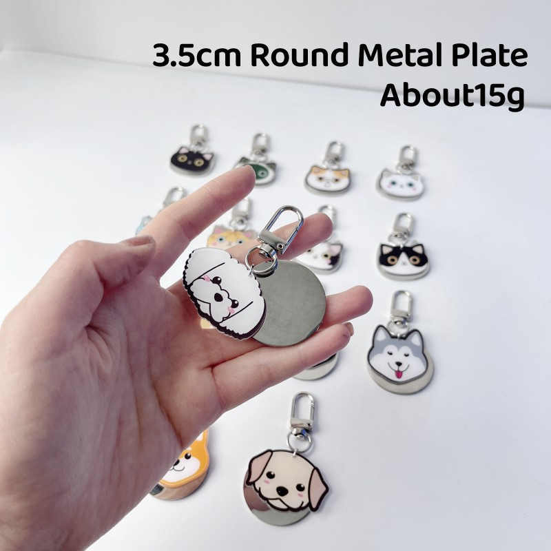 Thẻ Tên Đeo Cổ Cho Thú Cưng Hình Tròn 3cm 3cm Bằng Acrylic