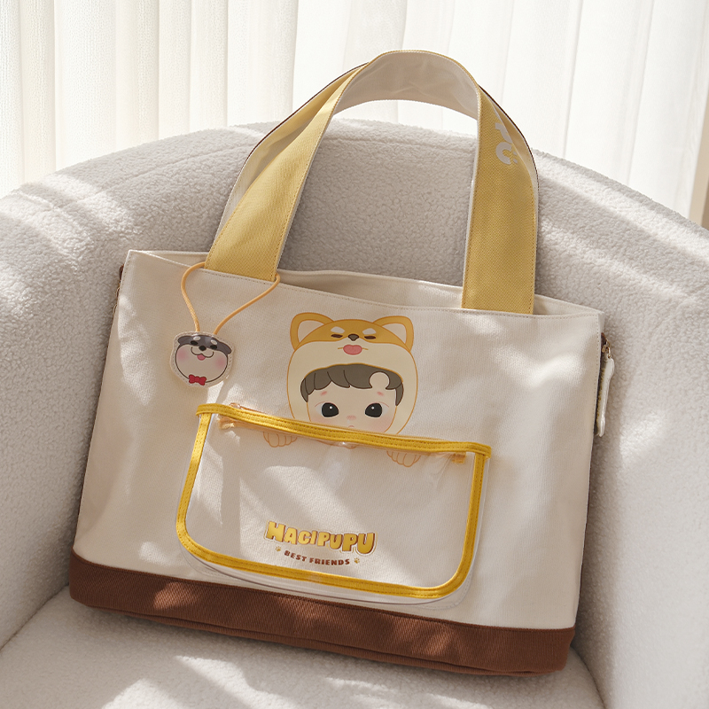 POP MART HACIPUPU The Growth Diary Series-Canvas bag Túi vải canvas POP MART HACIPUPU dòng nhật ký tăng trưởng