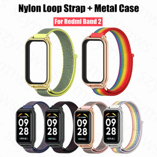 Dây Đeo nylon + Vỏ Kim Loại Thay Thế Cho Đồng Hồ Thông Minh redmi band 2 / xiaomi mi band 8 active