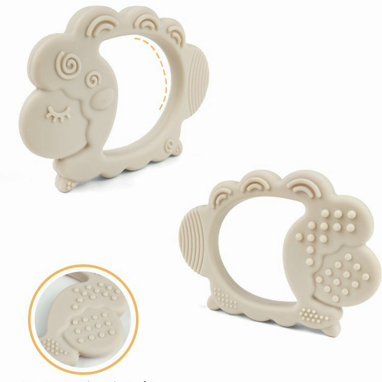 Đồ Chơi Gặm Nướu Bằng Silicon Hình Chú Cừu Hoạt Hình Cho Bé Sơ Sinh