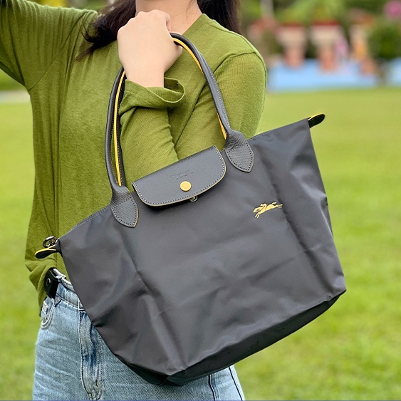 LongchampTúi Xách Mua Sắm Tay Cầm Dài Có Thể Gập Lại Kích Thước L * M Chính Hãng neo Le Pliage