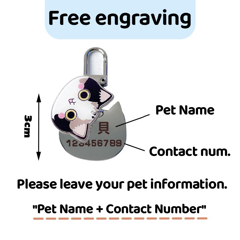 Thẻ Tên Đeo Cổ Cho Thú Cưng Hình Tròn 3cm 3cm Bằng Acrylic