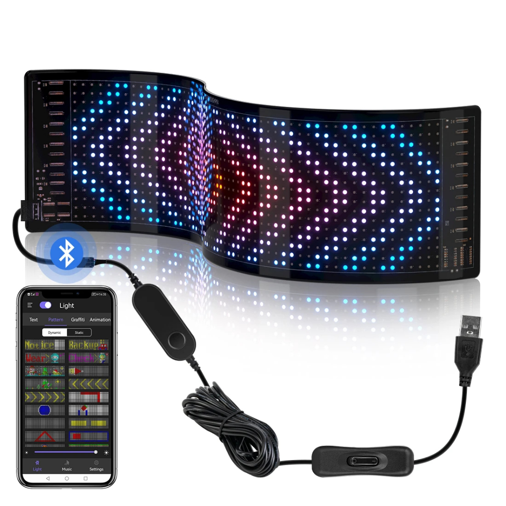 Màn Hình LED RGB Mềm Mại Linh Hoạt Màn Hình LED Hiển Thị Màu Sắc Cho Xe Hơi