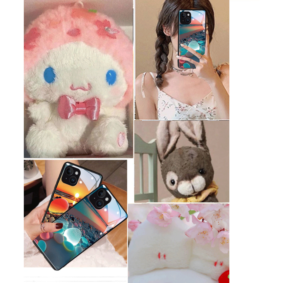 Ốp Điện Thoại Mặt Kính Cường Lực Cho iphone 14 12 mini 13 pro max 11 7 plus 8 6s 6 X XS max XR