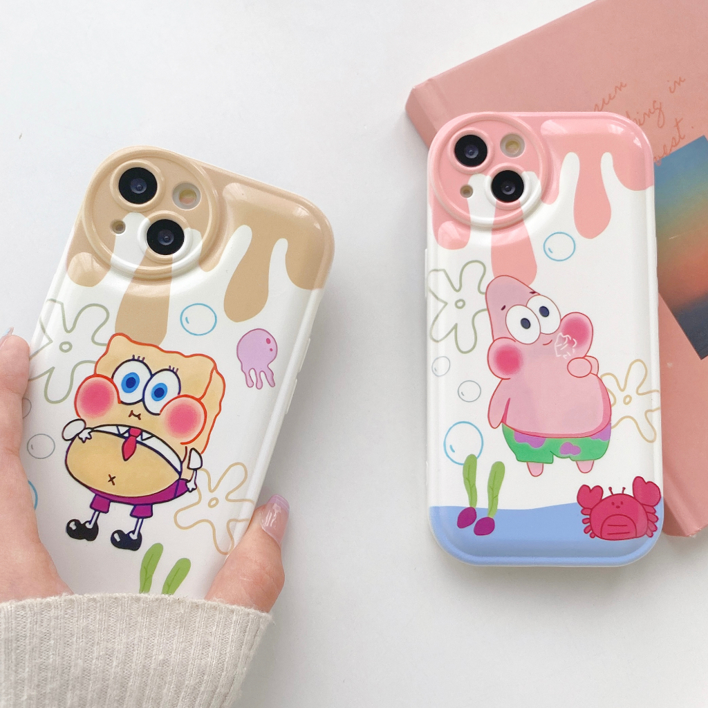Ốp Lưng Chống Sốc Hình Spongebob Và Patrick Cho iPhone 14 / 13 / 12 / 11 / XS / 8P / 7 / 6P