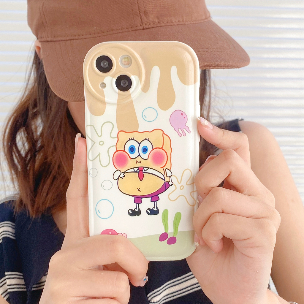 Ốp Lưng Chống Sốc Hình Spongebob Và Patrick Cho iPhone 14 / 13 / 12 / 11 / XS / 8P / 7 / 6P