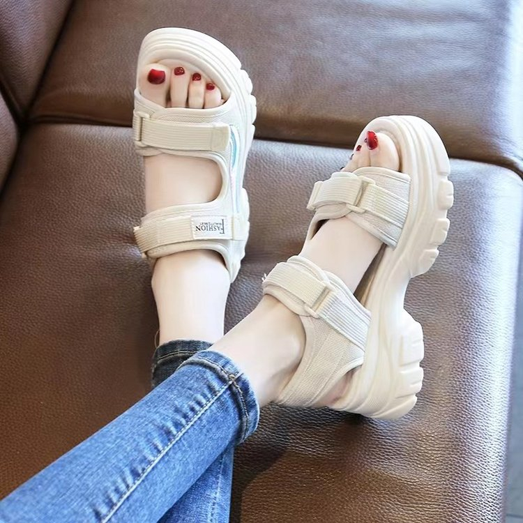 Giày Sandal Thể Thao Đế Xuồng Dày Phong Cách Hàn Quốc Thời Trang Mùa Hè Hàng Mới Dành Cho Bạn Nữ
