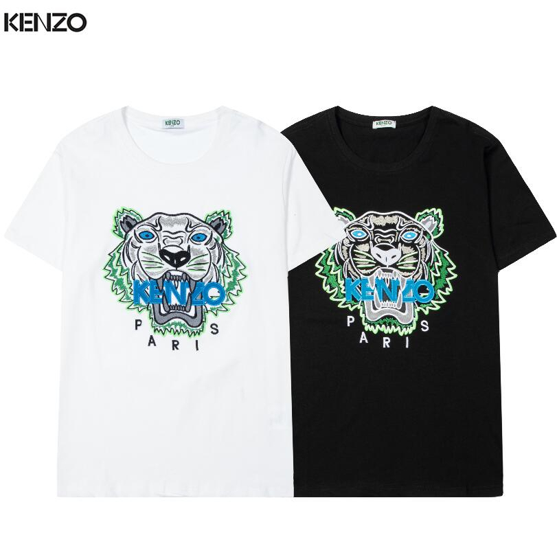 Áo Thun Tay Ngắn Cổ Tròn Chất Liệu cotton Thêu Họa Tiết Kenzo Thời Trang Cho Nam Và Nữ