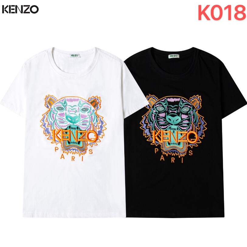 Áo Thun Tay Ngắn Cổ Tròn Chất Liệu cotton Thêu Họa Tiết Kenzo Thời Trang Cho Nam Và Nữ