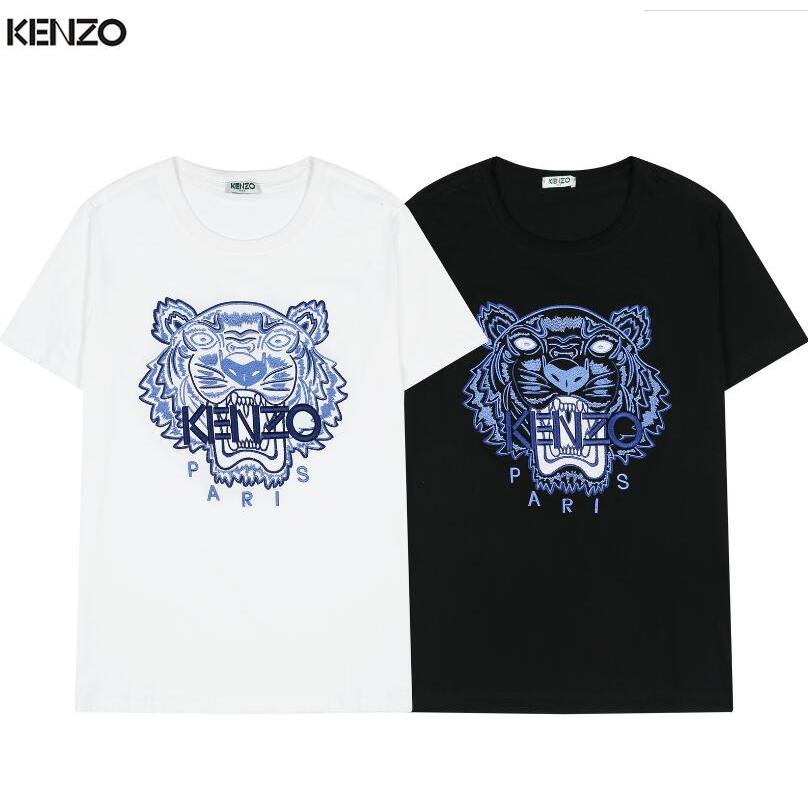 Áo Thun Tay Ngắn Cổ Tròn Chất Liệu cotton Thêu Họa Tiết Kenzo Thời Trang Cho Nam Và Nữ