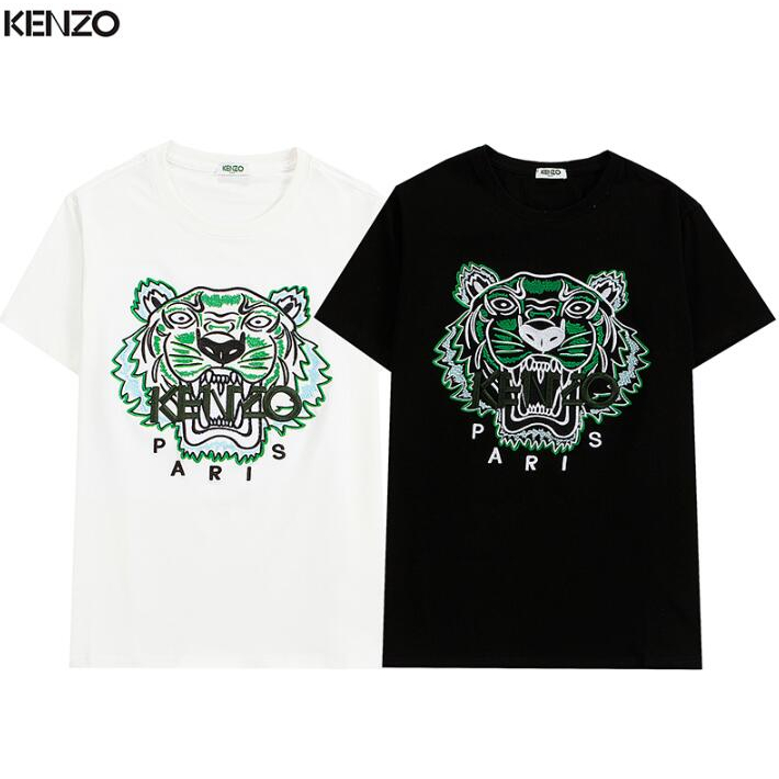Áo Thun Tay Ngắn Cổ Tròn Chất Liệu cotton Thêu Họa Tiết Kenzo Thời Trang Cho Nam Và Nữ
