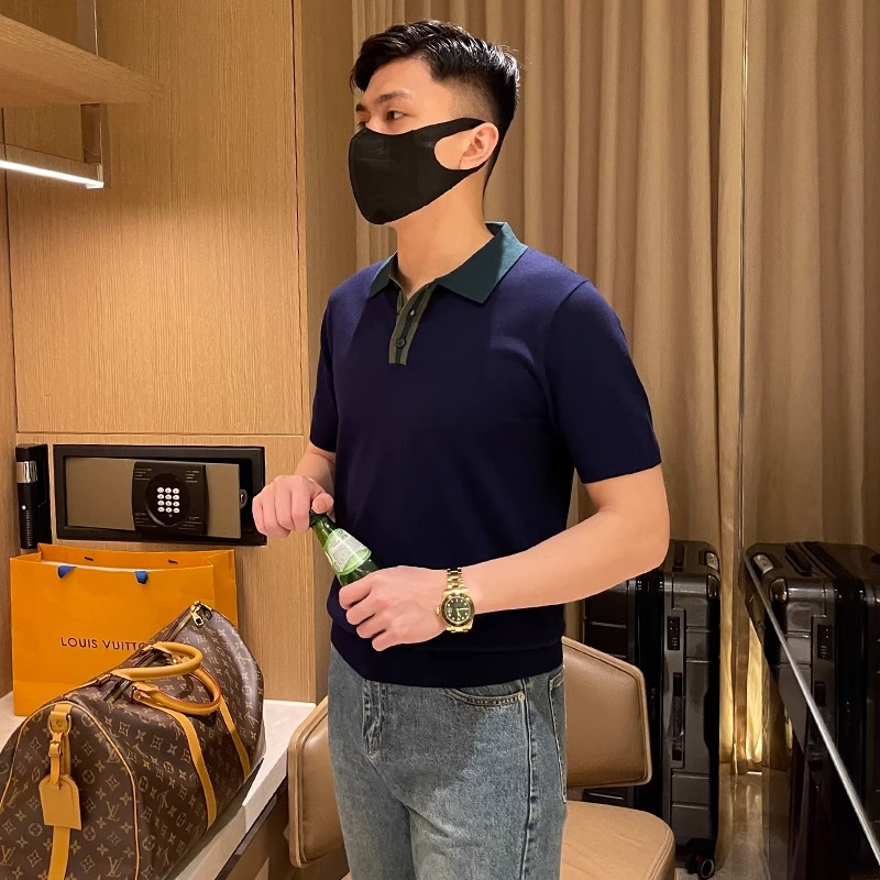 Áo Thun Polo Dệt Kim Mỏng Dáng Ôm Thoáng Khí, Màu Sắc Tươi Sáng, Thời Trang Mùa Hè, Có Kích Thước M-3XL