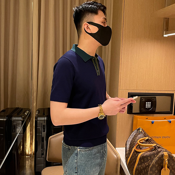 Áo Thun Polo Dệt Kim Mỏng Dáng Ôm Thoáng Khí, Màu Sắc Tươi Sáng, Thời Trang Mùa Hè, Có Kích Thước M-3XL